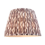 Endon Caldford 35cm tapered pleated Ikat lamp shade in cream and grey faux silk, shown on a plain white background.