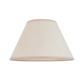Carlstead Ivy Table Lamp shade in vintage white cotton-mix fabric with almond trim, shown alone against a plain white background.