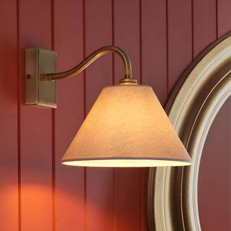 Brockwood Wall Light - Brass & Natural
