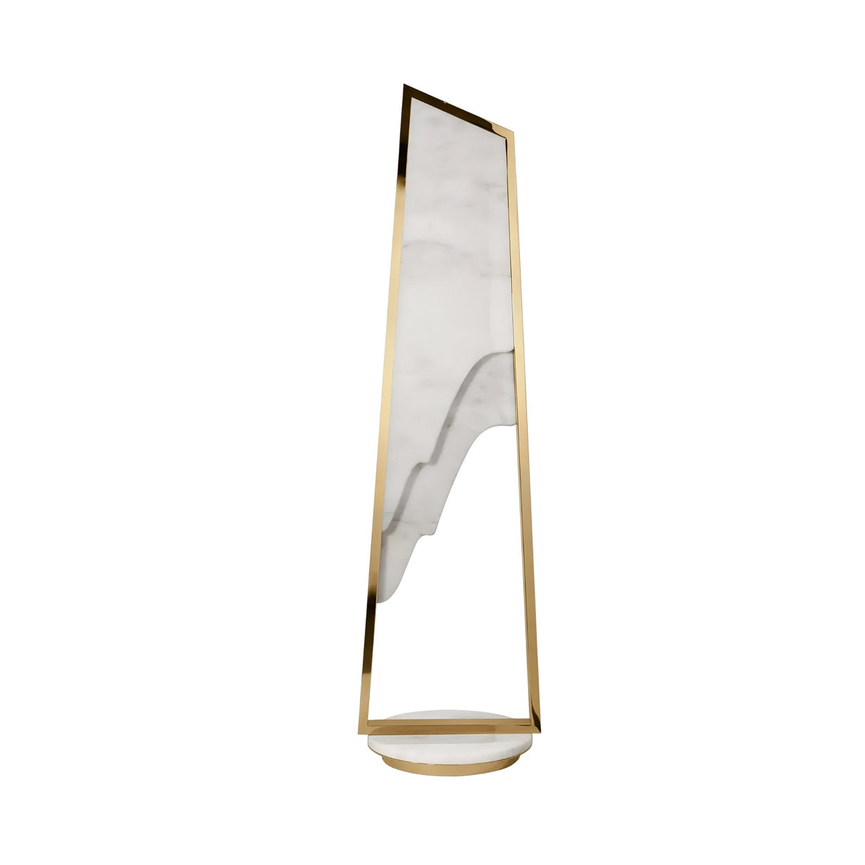 Atria LED Large Alabaster Floor Lamp – Brushed Brass
