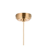 Endon Brackmont flex set ceiling rose in brushed aged brass with natural braided fabric cable, shown on a plain white background.
