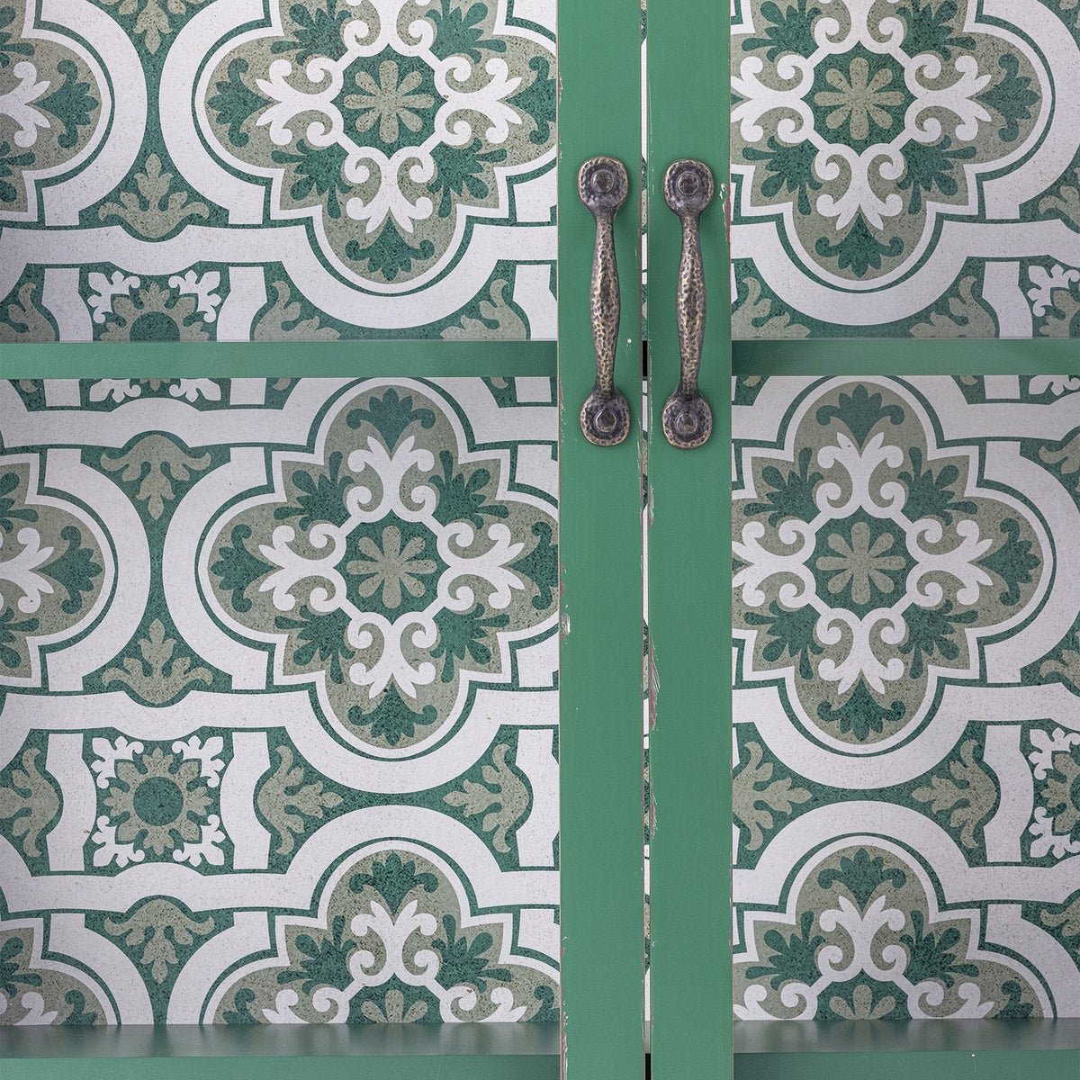 Hazem Floral Wooden Cabinet - Green