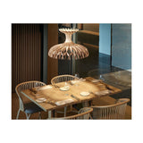 Dome 60/02 Wood LED Pendant Light - Matt White & Natural Wood