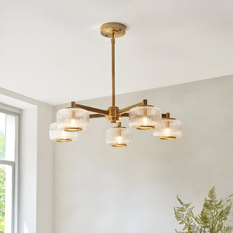 Rutland 5 Light Pendant - Brass