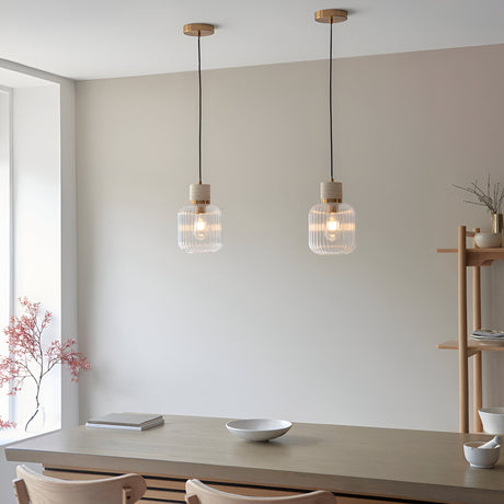Cranton Pendant Light - Brass & Natural