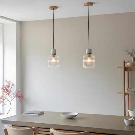 Cranton Pendant Light - Brass & White