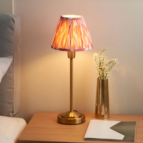 Cliffbourne Ikat Table Lamp - Brass & Pink