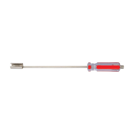 Mercury C2001 heavy duty F-connector spanner tool with long metal shaft and red translucent handle, shown on a plain white background.