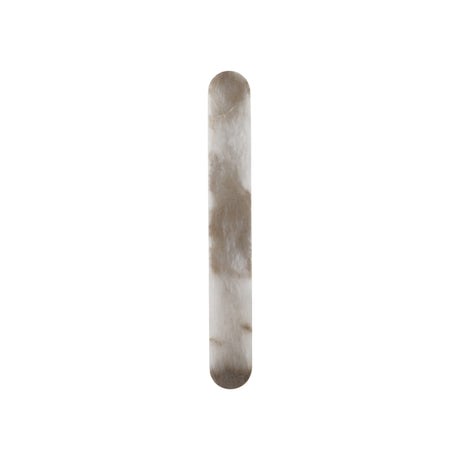 The Arvella LED Small Column Alabaster Wall Light in Soft White features a single, vertical Spanish alabaster stick in white and light gray tones, making it an elegant addition to any space.