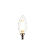 Endon 4.5W E14 LED filament candle bulb with clear glass, tapered tip and visible warm white filaments on a plain white background.