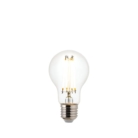 Endon 3.8W E27 LED filament GLS bulb with clear glass, visible warm white filaments and silver screw cap, shown on a plain white background.