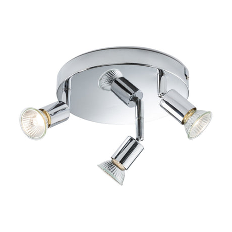 230V GU10  Triple Spotlight -  Chrome
