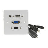 AV:Link 4K HDMI, VGA, USB & 3.5mm Multimedia Wall Plate