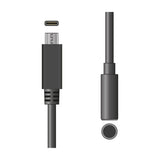 AV:Link USB-C to 3.5mm headphone jack adapter with built-in DAC, showing the USB-C plug and 3.5mm socket ends on a white background.