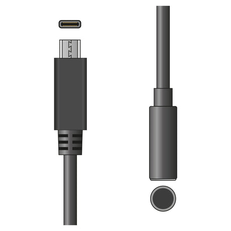 This illustration showcases two types of cables and connectors: on the left, the AV:Link Adaptor Lead USB-C to 3.5mm Headphone Jack, which may incorporate DAC technology for improved audio quality; and on the right, an audio jack. Each connector is shown from different angles for clarity.