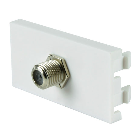 The AV:Link Wall Plate Module - Satellite F-Type Screw 50 x 25mm comes with a single F-Type connector, making it perfect for cable TV or satellite connection setups. Its rectangular design is ideal for wall mounting, providing a tidy and efficient installation.