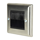 AV:Link Steel Brush Wallplate Single Gang Outlet