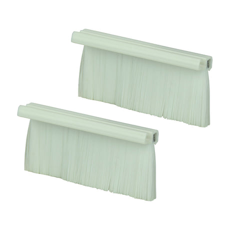 AV:Link white single gang wallplate cable entry brushes by AVSL, shown as a pair with twist-lock plastic tops and soft bristles on a plain background.