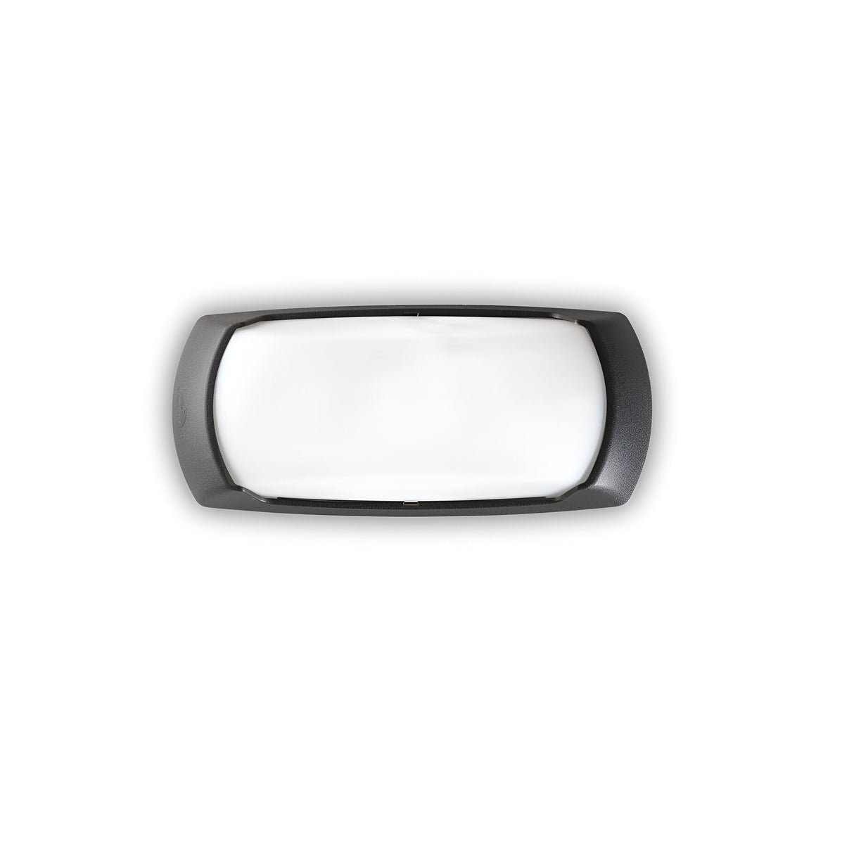 A Muse Outdoor Wall Light in a dark gray frame, featuring UV stabilization and a frosted white diffuser, photographed against a plain white background.