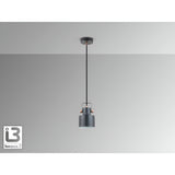 Erika 1 Light Pendant - Matte Black/Satin Copper