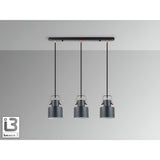 I3-Erika 3 Light Bar Pendant - Matte Black/Satin Copper