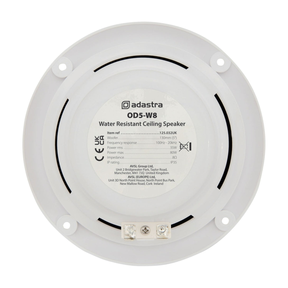 Adastra OD5-W8 Water Resistant Speakers, 80W White