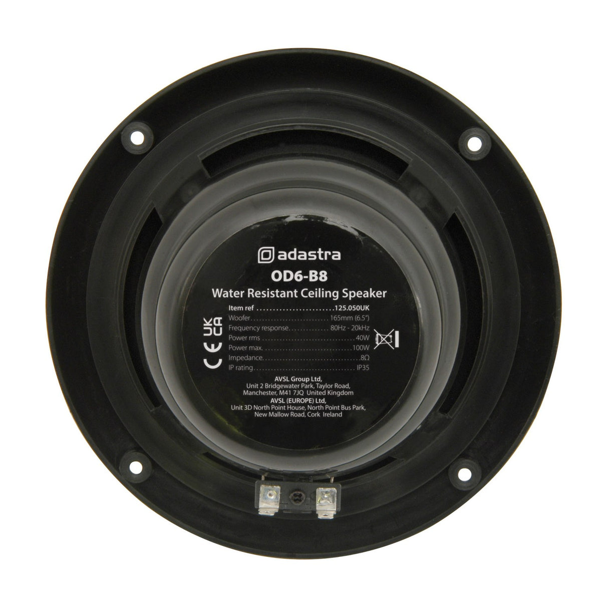 Adastra OD6-B8 Water Resistant Speakers, 6.5" 100W Pair