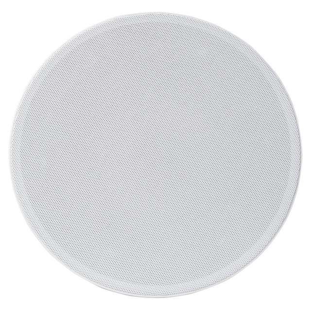 The Adastra KV5 Premium 5.25 40W Ceiling Speaker features a round, white perforated mesh surface that mirrors the sleek design of high-end ceiling speakers against a plain white background.