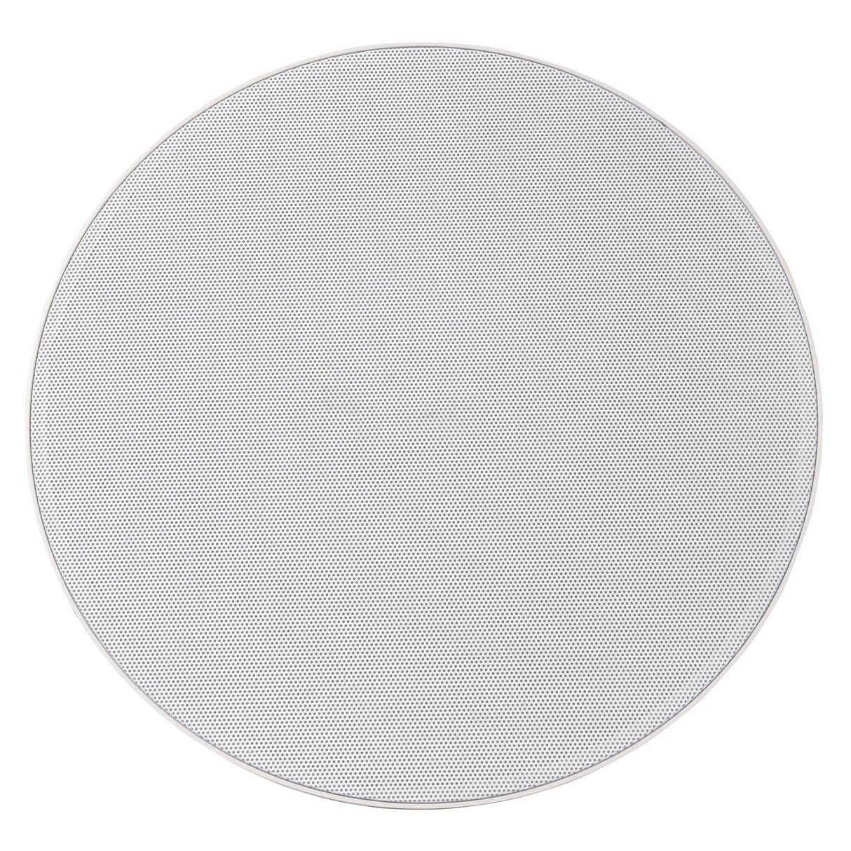 Set against a plain white background, the Adastra KV6 Premium 6.5" 60W Ceiling Speaker boasts a magnetic frameless design with a white metal mesh pattern and a thin white rim, reminiscent of high-end ceiling speakers.