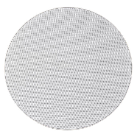 Set against a plain white background, the Adastra KV6 Premium 6.5" 60W Ceiling Speaker boasts a magnetic frameless design with a white metal mesh pattern and a thin white rim, reminiscent of high-end ceiling speakers.