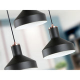 I3 - Irias 3 Light Cluster Pendant - Matte Black/Copper