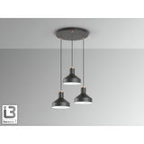I3 - Irias 3 Light Cluster Pendant - Matte Black/Copper