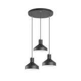I3 - Irias 3 Light Cluster Pendant - Matte Black/Copper
