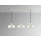 I3 - Alessia 3 Light Bar Pendant - Satin Pearl Gray/Matte White