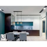 I3 - Olaia 5 Light Glass Bar Pendant - Matte Black/Amber
