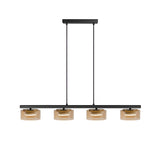 I3 - Olaia 4 Light Island Suspension - Black/Amber