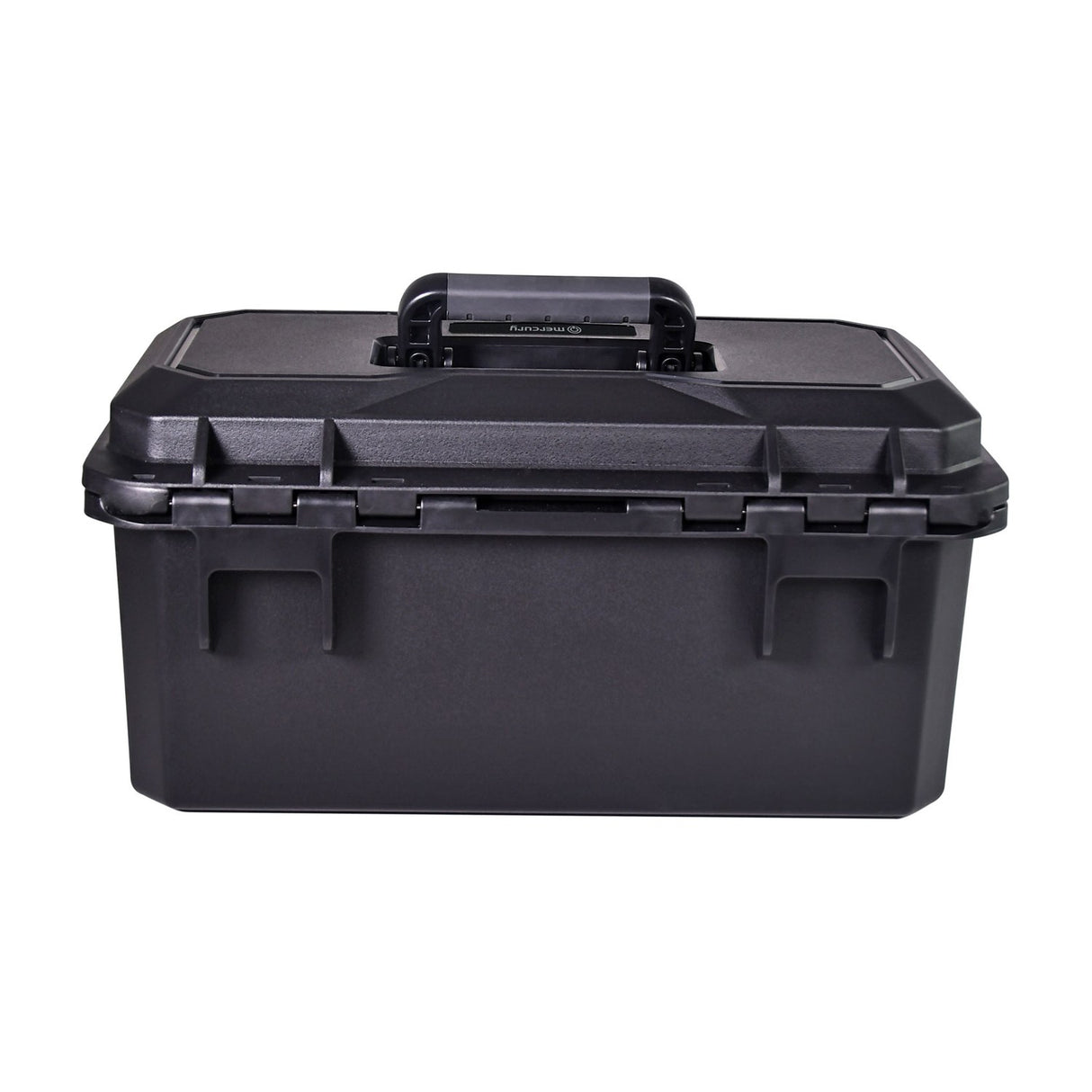 Mercury MTC-41 IP67 waterproof equipment case in matte black polypropylene with rubberised top handle and side latches, shown on a plain white background.
