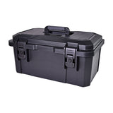 Mercury MTC-46 IP67 waterproof heavy duty equipment case in matte black polypropylene with rubberised carry handle and press-to-unlock latches.
