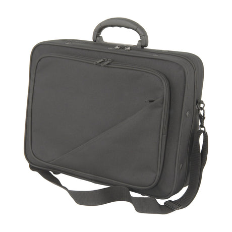 Chord WMBAG2 padded wireless microphone transit bag in black with front zip pocket, top carry handle and adjustable shoulder strap on a white background.