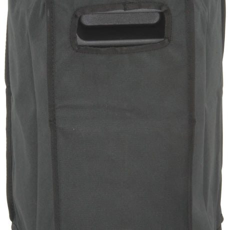 QTX QR8COVER water-resistant black slip cover for QR8 speakers, shown with the top carrying handle access cutout visible.
