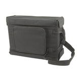 Chord RACKBAG3U 3U padded 19" rack bag in black with front zipped pocket, carrying handle and shoulder strap, shown on a plain white background.