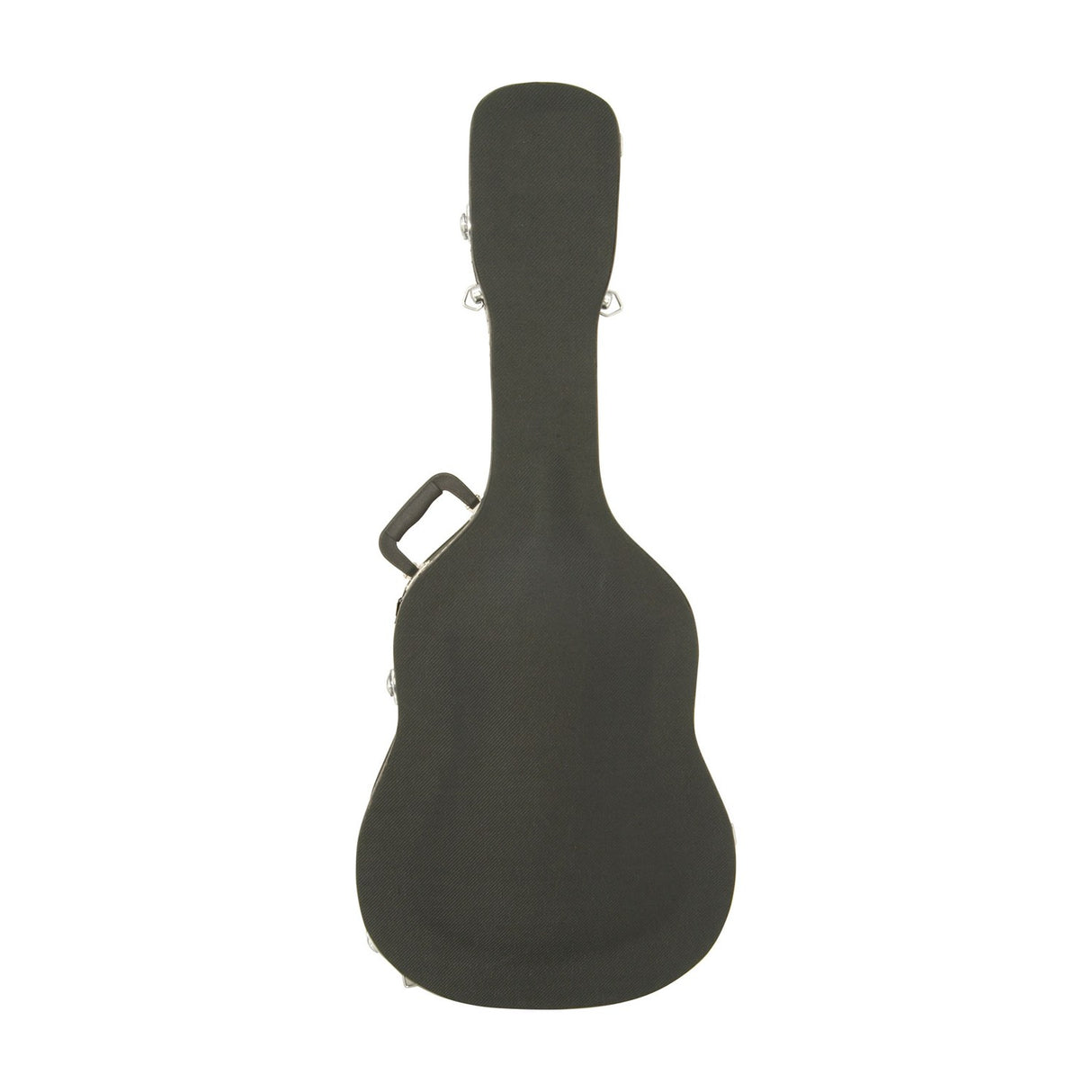 Chord TWC-1B hard western guitar case in black tweed style finish with vinyl trim, carry handle and metal securing catches, shown on a white background.