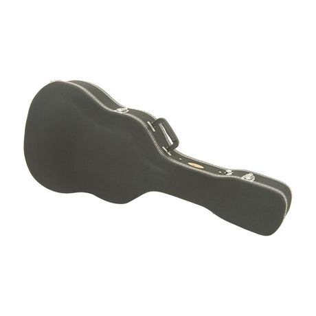 Chord TWC-1B hard western guitar case in black tweed style finish with vinyl trim, carry handle and silver catches, shown on a white background.