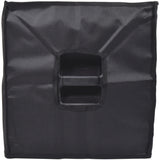 Citronic CASA-10B water-resistant slip cover in black 600 Denier Oxford fabric, fitted over a PA speaker cabinet with access cut-out for the side handle.