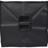 Citronic CASA-12B water-resistant slip cover in black 600 denier Oxford fabric, shown from above with cut-out access hole for the speaker's carry handle.