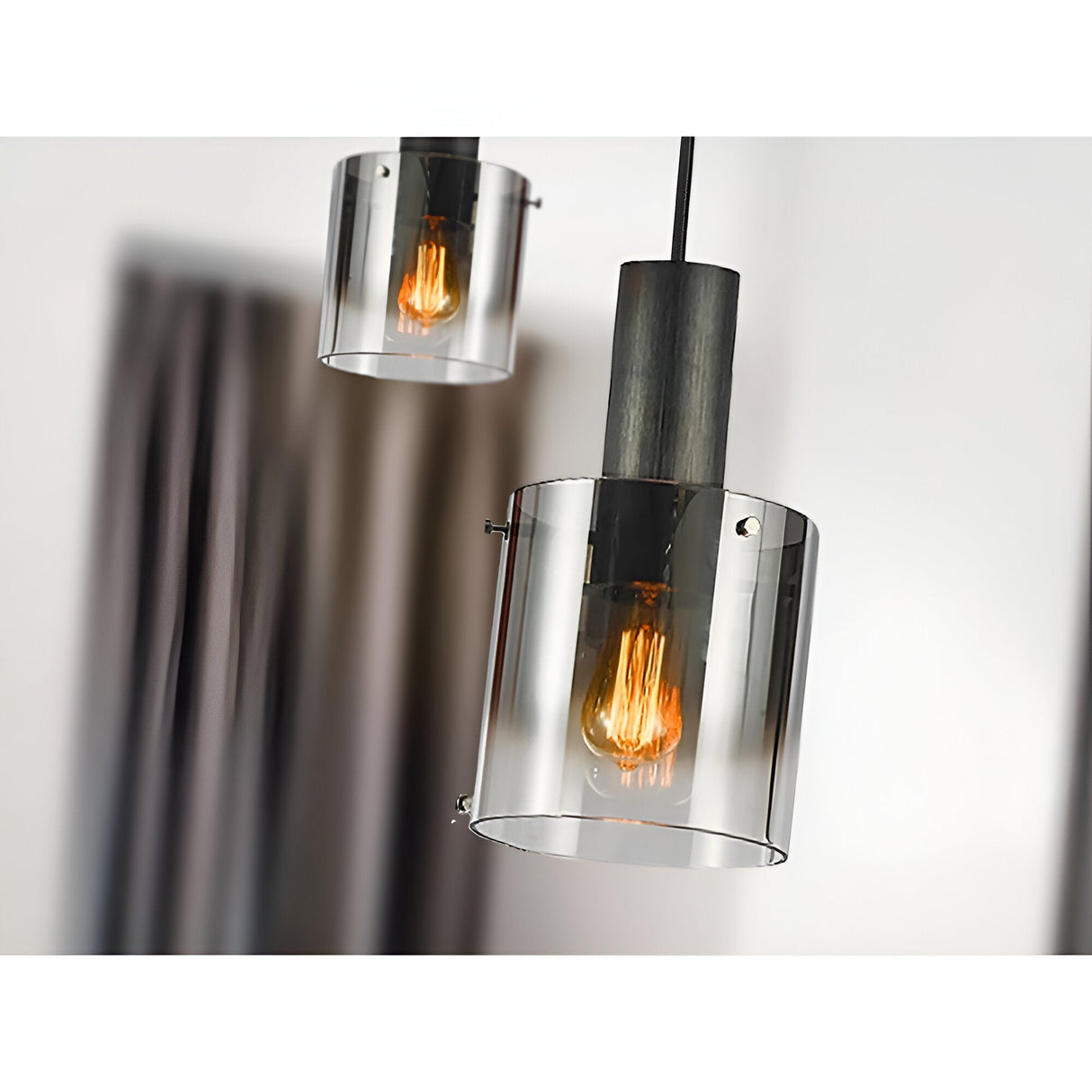 Venize 1 Light Glass Pendant - Smoked Black
