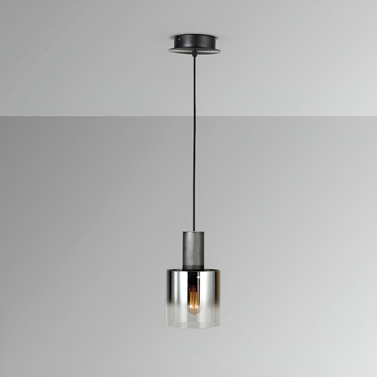 Venize 1 Light Glass Pendant - Smoked Black