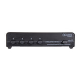 AV:Link AD-SPK14 4-way loudspeaker selector in matte black with numbered push-buttons and single pair direct switch, shown on a plain white background.