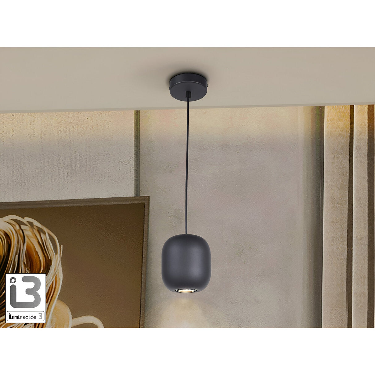 Nimes 1 Light Pendant - Matte Black