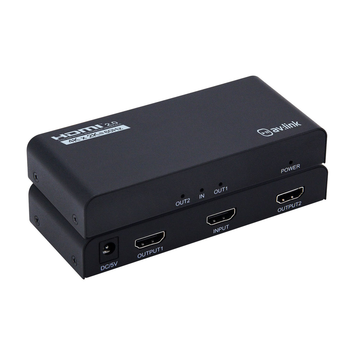 AV:Link HDMI 2.0 4K Splitter 1 Input 2 Outputs